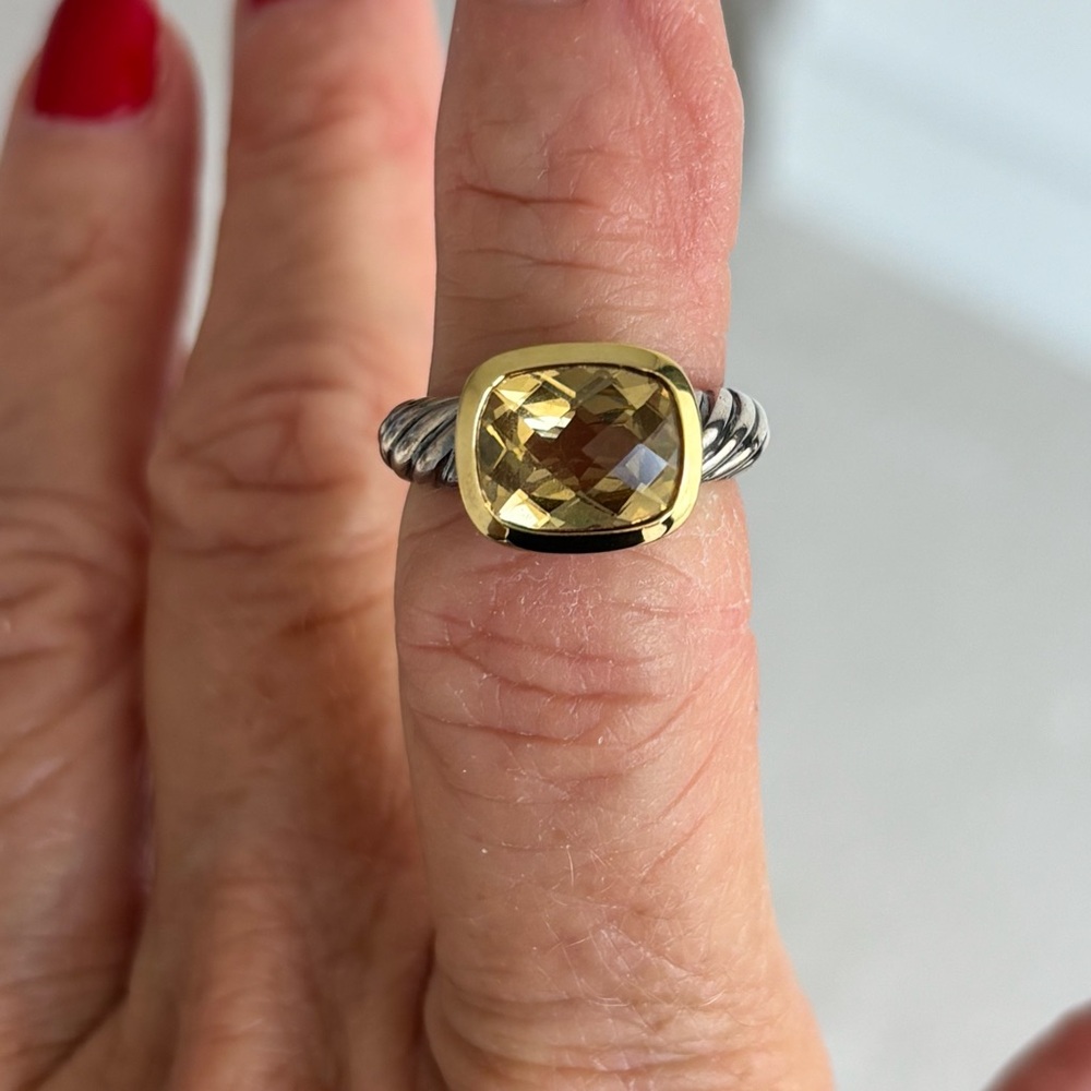 DAVID YURMAN CHAMPAGNE CITRINE GOLD & SILVER PETITE RING - Picture 2 of 5
